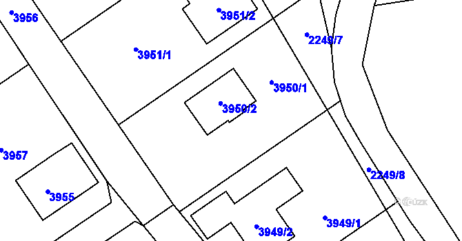 Parcela st. 903/32 v KÚ Bravantice, Katastrální mapa