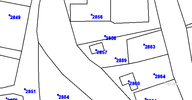 Parcela st. 2857 v KÚ Bravantice, Katastrální mapa