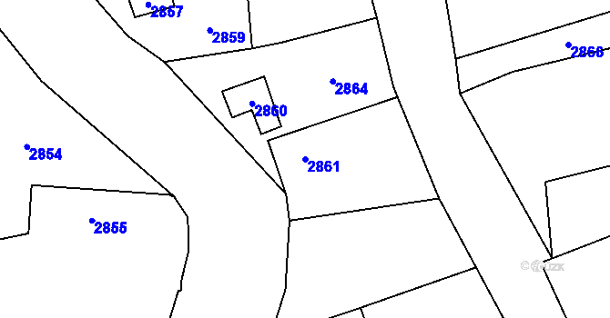 Parcela st. 2861 v KÚ Bravantice, Katastrální mapa