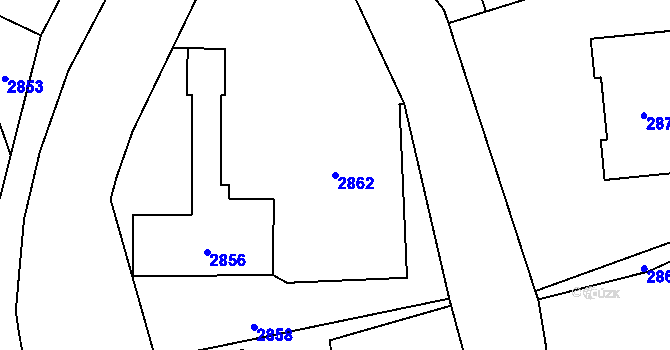Parcela st. 2862 v KÚ Bravantice, Katastrální mapa