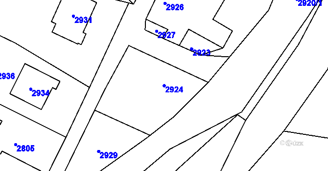Parcela st. 2924 v KÚ Bravantice, Katastrální mapa