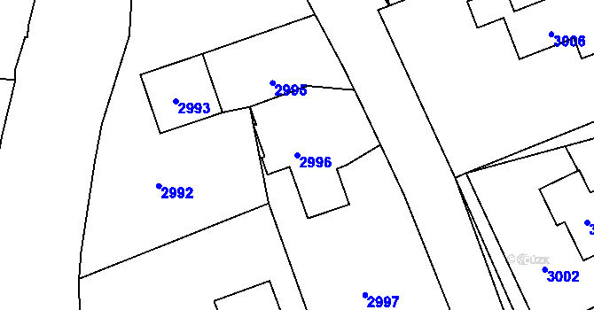 Parcela st. 2996 v KÚ Bravantice, Katastrální mapa