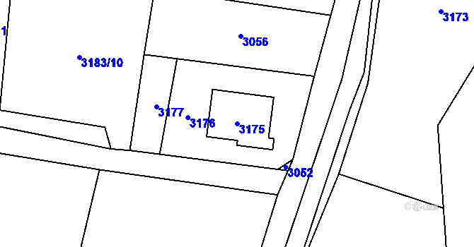 Parcela st. 3175 v KÚ Bravantice, Katastrální mapa