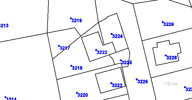 Parcela st. 3222 v KÚ Bravantice, Katastrální mapa
