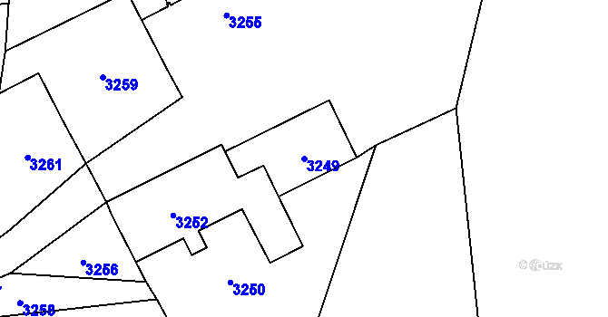Parcela st. 3249 v KÚ Bravantice, Katastrální mapa