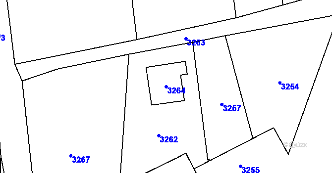 Parcela st. 3264 v KÚ Bravantice, Katastrální mapa