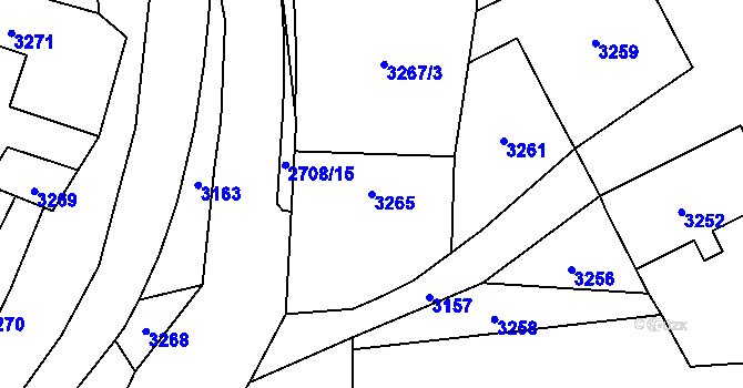 Parcela st. 3265 v KÚ Bravantice, Katastrální mapa