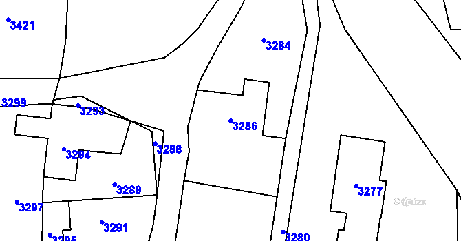 Parcela st. 3286 v KÚ Bravantice, Katastrální mapa