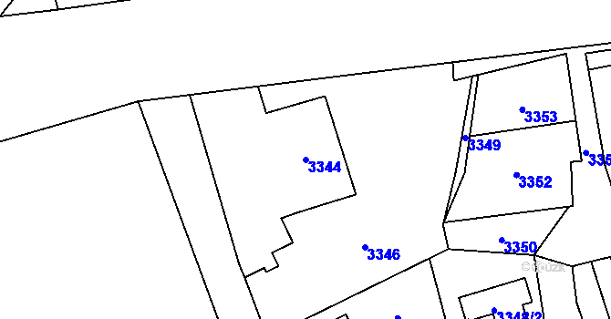 Parcela st. 3344 v KÚ Bravantice, Katastrální mapa