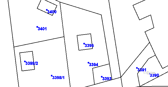 Parcela st. 3396 v KÚ Bravantice, Katastrální mapa