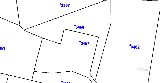 Parcela st. 3457 v KÚ Bravantice, Katastrální mapa