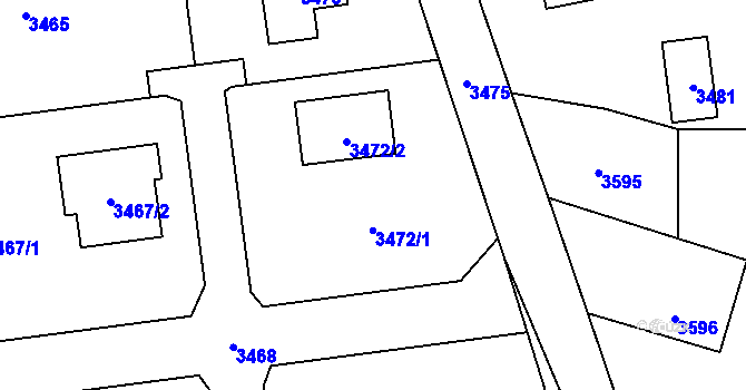 Parcela st. 3472 v KÚ Bravantice, Katastrální mapa