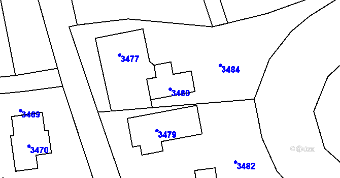 Parcela st. 3480 v KÚ Bravantice, Katastrální mapa