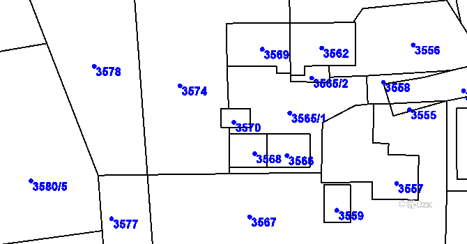 Parcela st. 3570 v KÚ Bravantice, Katastrální mapa