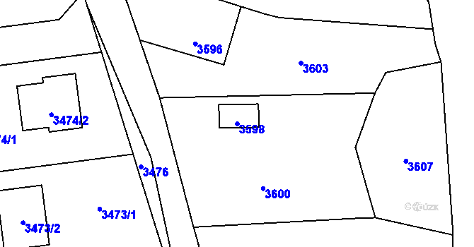 Parcela st. 3598 v KÚ Bravantice, Katastrální mapa