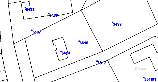 Parcela st. 3615 v KÚ Bravantice, Katastrální mapa