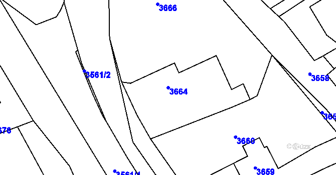 Parcela st. 3664 v KÚ Bravantice, Katastrální mapa