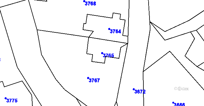 Parcela st. 3765 v KÚ Bravantice, Katastrální mapa
