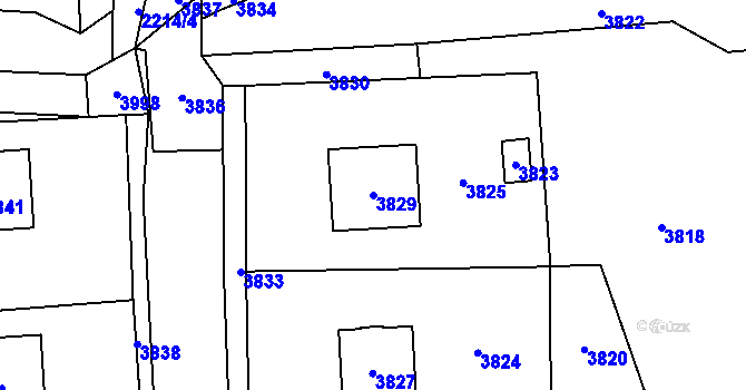 Parcela st. 3829 v KÚ Bravantice, Katastrální mapa