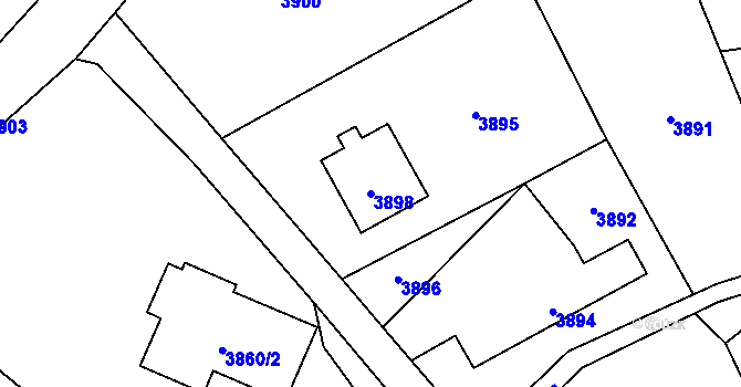 Parcela st. 3898 v KÚ Bravantice, Katastrální mapa