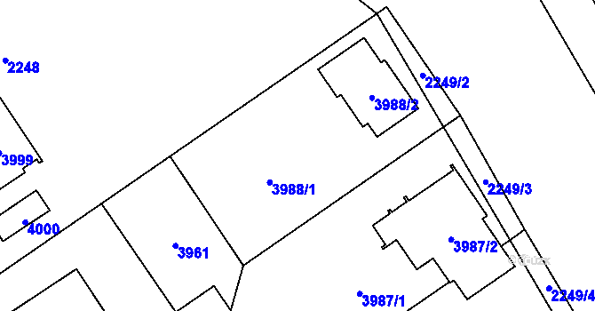 Parcela st. 3988 v KÚ Bravantice, Katastrální mapa