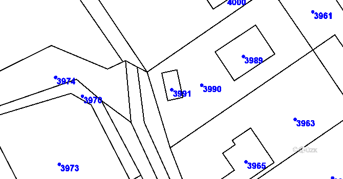 Parcela st. 3991 v KÚ Bravantice, Katastrální mapa
