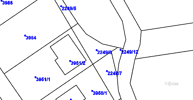 Parcela st. 2249/6 v KÚ Bravantice, Katastrální mapa