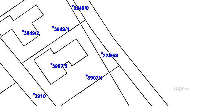 Parcela st. 2249/9 v KÚ Bravantice, Katastrální mapa