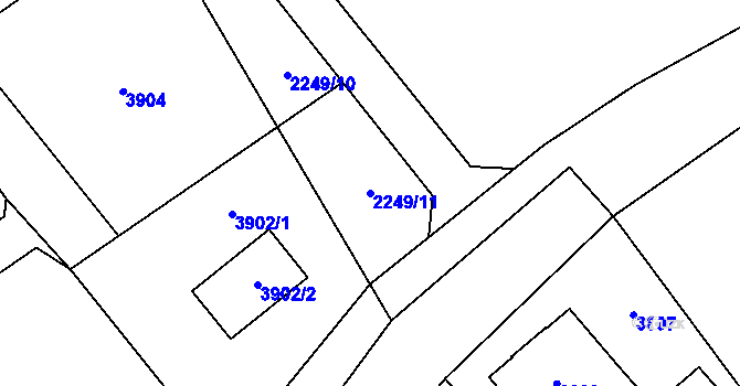 Parcela st. 2249/11 v KÚ Bravantice, Katastrální mapa
