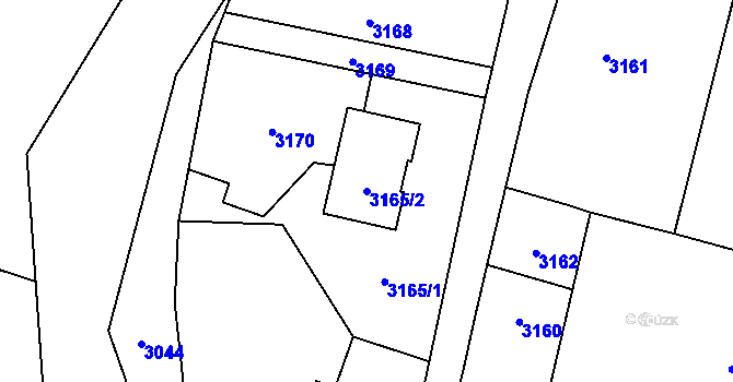 Parcela st. 3165/2 v KÚ Bravantice, Katastrální mapa