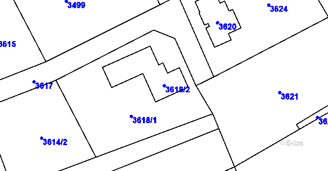 Parcela st. 3618/2 v KÚ Bravantice, Katastrální mapa