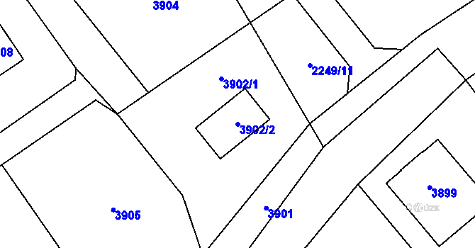 Parcela st. 3902/2 v KÚ Bravantice, Katastrální mapa