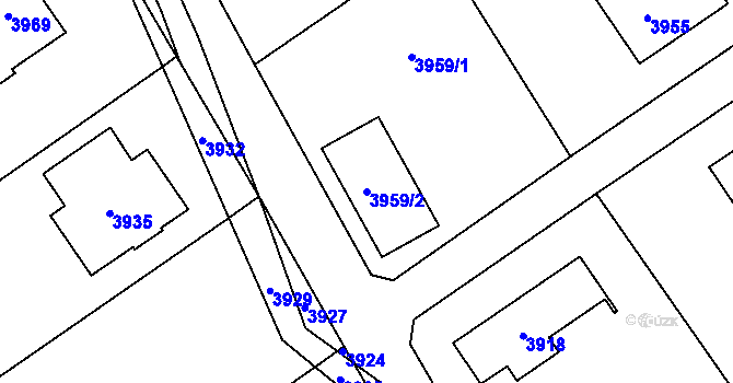 Parcela st. 3959/2 v KÚ Bravantice, Katastrální mapa