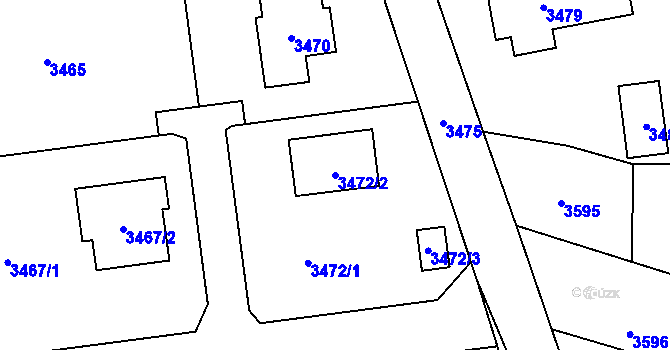 Parcela st. 3472/2 v KÚ Bravantice, Katastrální mapa