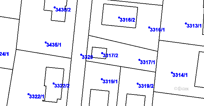 Parcela st. 3317/2 v KÚ Bravantice, Katastrální mapa