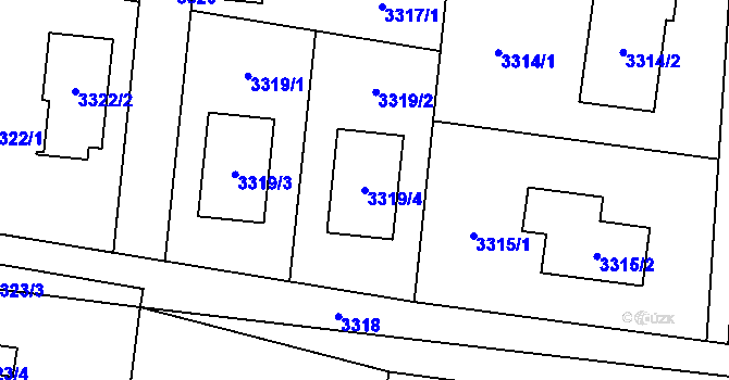 Parcela st. 3319/4 v KÚ Bravantice, Katastrální mapa
