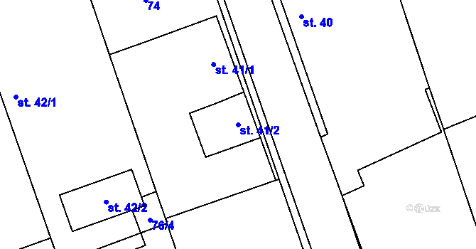 Parcela st. 41/2 v KÚ Brázdim, Katastrální mapa