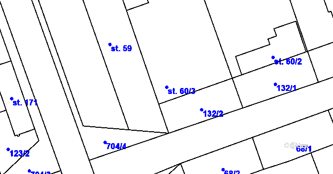 Parcela st. 60/3 v KÚ Brázdim, Katastrální mapa