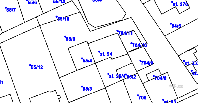 Parcela st. 94 v KÚ Brázdim, Katastrální mapa