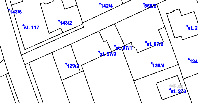Parcela st. 97/3 v KÚ Brázdim, Katastrální mapa