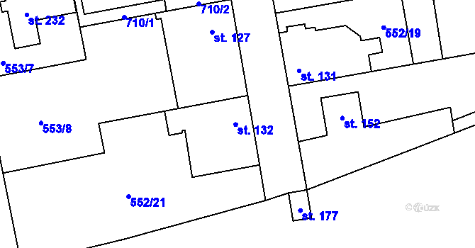 Parcela st. 132 v KÚ Brázdim, Katastrální mapa