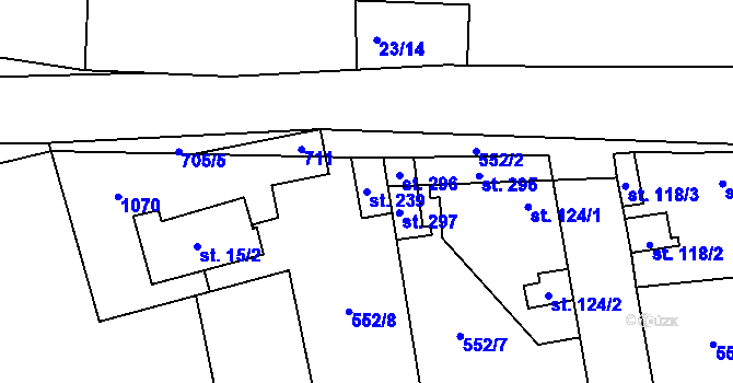 Parcela st. 239 v KÚ Brázdim, Katastrální mapa