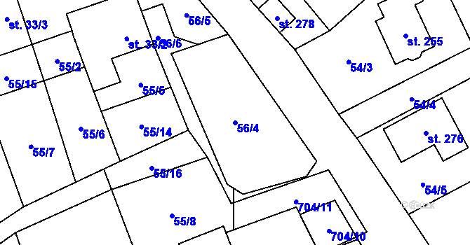 Parcela st. 56/4 v KÚ Brázdim, Katastrální mapa