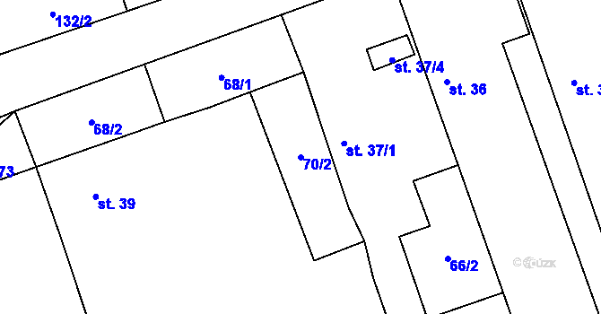 Parcela st. 70/2 v KÚ Brázdim, Katastrální mapa