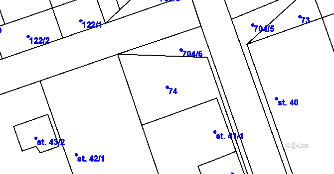 Parcela st. 74 v KÚ Brázdim, Katastrální mapa
