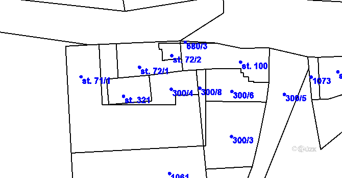 Parcela st. 300/4 v KÚ Brázdim, Katastrální mapa