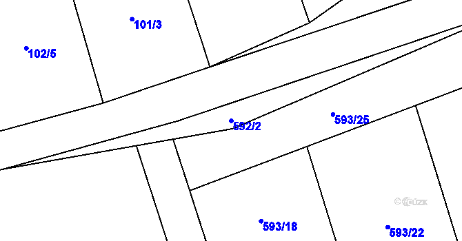 Parcela st. 592/2 v KÚ Brázdim, Katastrální mapa