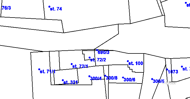 Parcela st. 680/3 v KÚ Brázdim, Katastrální mapa