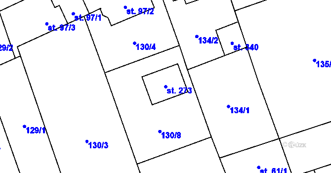 Parcela st. 273 v KÚ Brázdim, Katastrální mapa