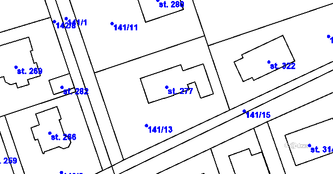 Parcela st. 277 v KÚ Brázdim, Katastrální mapa